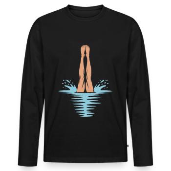 Diving diving board - Men's Premium Organic Long Sleeve Shirt - black - Front - Nico (187cm)