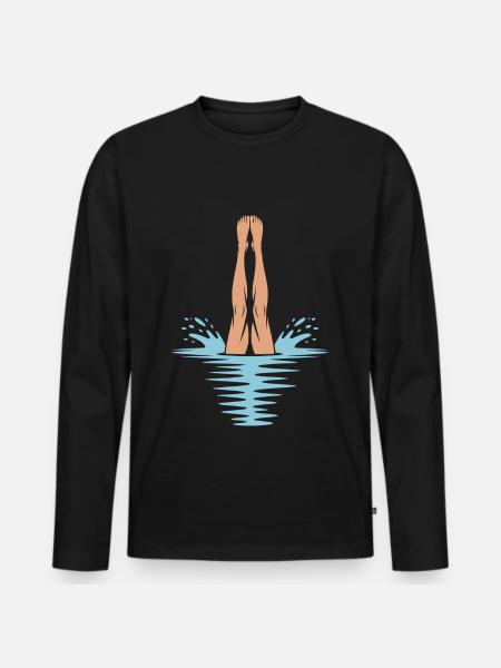 Diving diving board - Men's Premium Organic Long Sleeve Shirt - black
