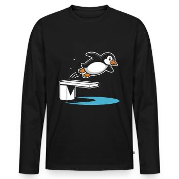 Diving diving board - Men's Premium Organic Long Sleeve Shirt - black - Front - Nico (187cm)