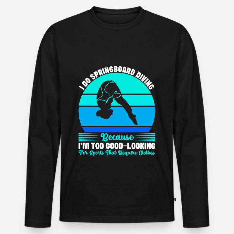 Kunstspringen Turmspringer Sprungbrett - Männer Premium Bio Langarmshirt - Schwarz