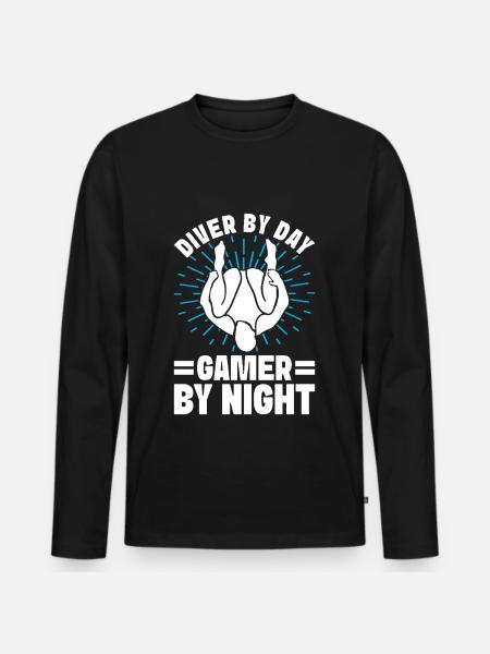Diving diving board - Men's Premium Organic Long Sleeve Shirt - black