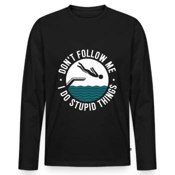 Diving diving board - Men's Premium Organic Long Sleeve Shirt - black - Front - Nico (187cm)