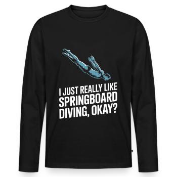 Diving diving board - Men's Premium Organic Long Sleeve Shirt - black - Front - Nico (187cm)