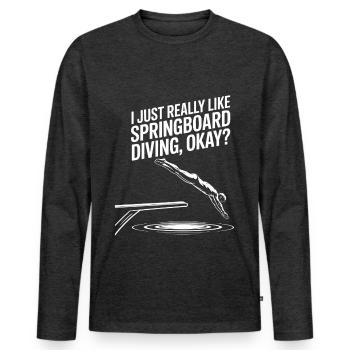 Diving diving board - Men's Premium Organic Long Sleeve Shirt - heather anthracite - Front - Nico (187cm)