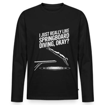 Diving diving board - Men's Premium Organic Long Sleeve Shirt - black - Front - Nico (187cm)