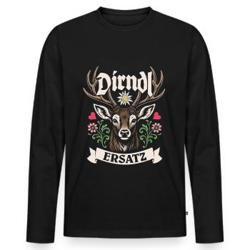 Dirndl Ersatz Trachtenshirt Tracht & Gaudi - Männer Premium Bio Langarmshirt - Schwarz - Vorne - Nico (187cm)