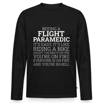 Vol Paramédical Chevauchant Un Vélo Sauvetage Aérien - T-shirt manches longues Premium bio Homme - noir - Devant - Nico (187cm)