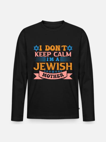 Jüdische Mama Geschenk - Männer Premium Bio Langarmshirt - Schwarz