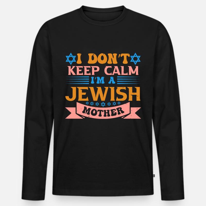 Jüdische Mama Geschenk - Männer Premium Bio Langarmshirt - Schwarz