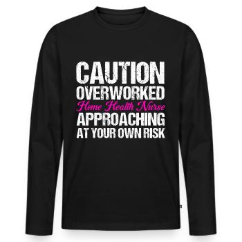 Health Assistance Home Nursing Nurse - Men's Premium Organic Long Sleeve Shirt - black - Front - Nico (187cm)