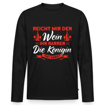 Wein Weinliebhaber Weintrinker Weinfest Geschenk - Männer Premium Bio Langarmshirt - Schwarz - Vorne - Nico (187cm)