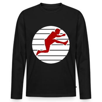 Running Courir Temps Libre Cadeau Coureur - T-shirt manches longues Premium bio Homme - noir - Devant - Nico (187cm)