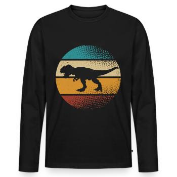 T Rex - Männer Premium Bio Langarmshirt - Schwarz - Vorne - Nico (187cm)