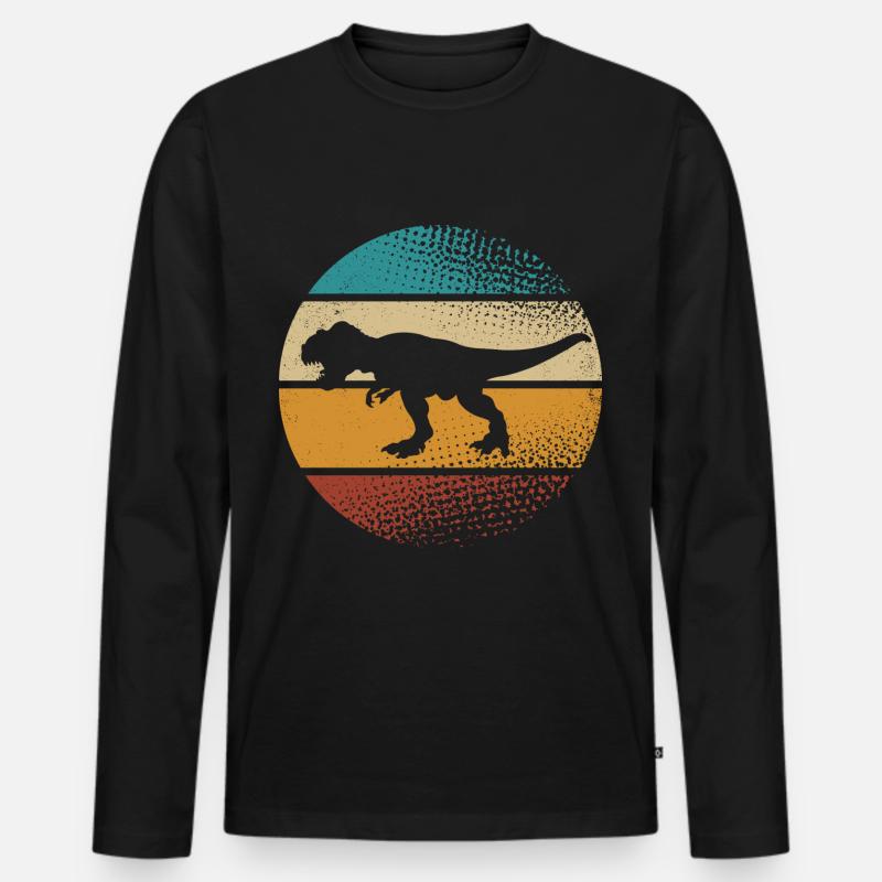 T Rex - Männer Premium Bio Langarmshirt - Schwarz