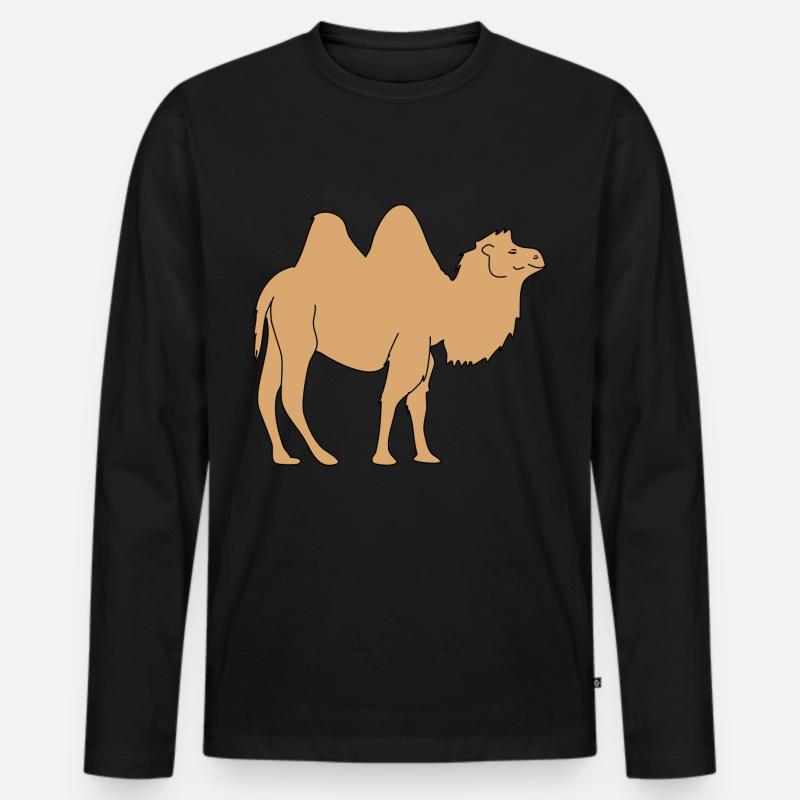 kamel - Männer Premium Bio Langarmshirt - Schwarz