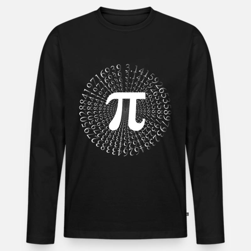 Pi Kreiszahl Mathematik Mathe - Männer Premium Bio Langarmshirt - Schwarz