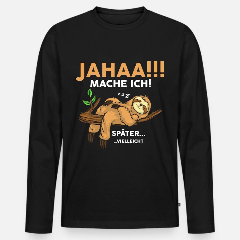 Ja Mache Ich Später vielleicht - Männer Premium Bio Langarmshirt - Schwarz