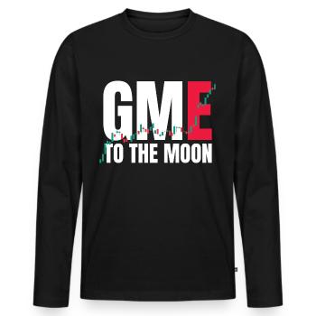 Gamestop To The Moon GME Stock Meme stock - Men's Premium Organic Long Sleeve Shirt - black - Front - Nico (187cm)