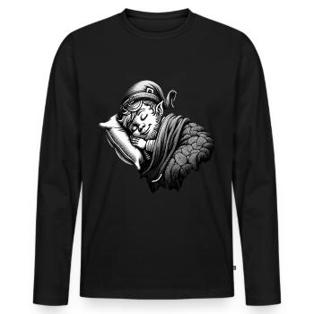 Sleeping Leprechaun (Irish Leprechaun) - Men's Premium Organic Long Sleeve Shirt - black - Front - Nico (187cm)