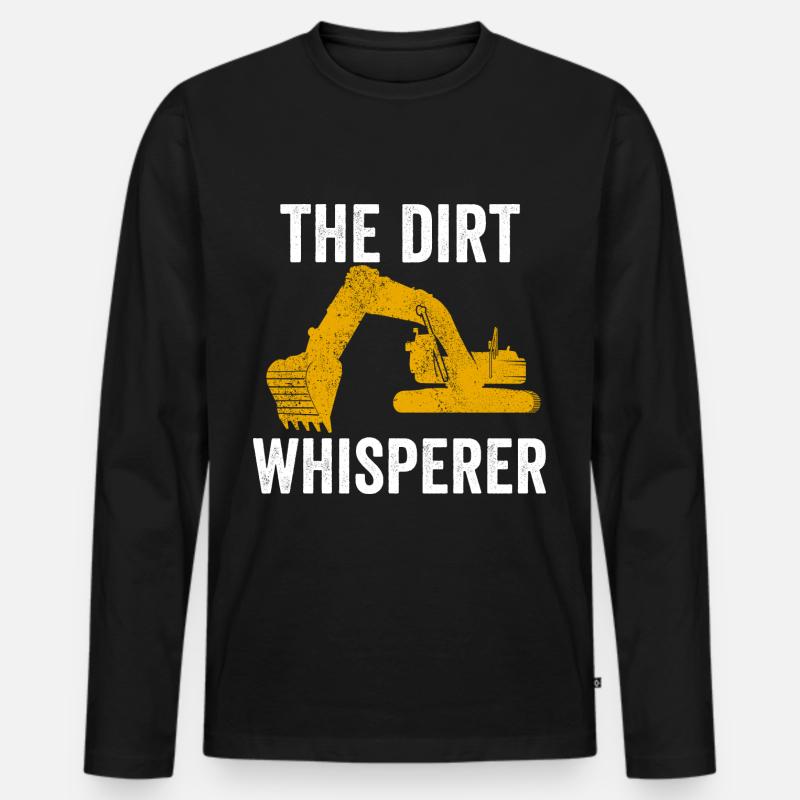 Bauarbeiter für Bagger - Männer Premium Bio Langarmshirt - Schwarz