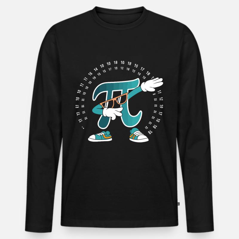 Pi - Männer Premium Bio Langarmshirt - Schwarz
