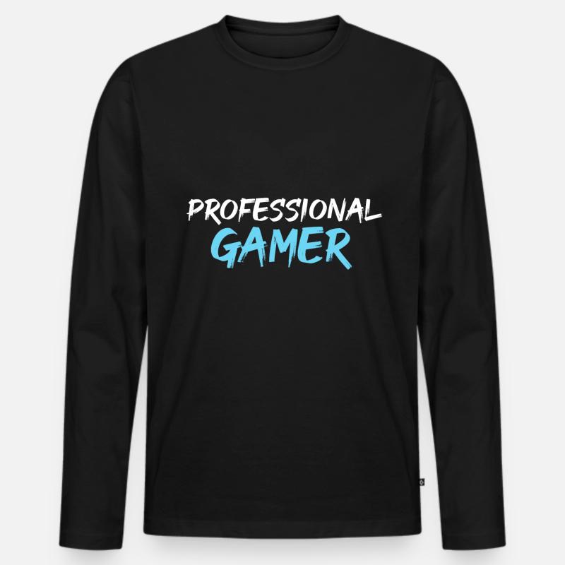 Professional Gamer - Männer Premium Bio Langarmshirt - Schwarz