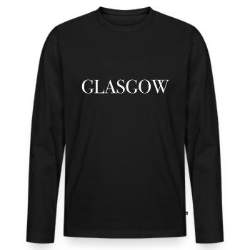 Glasgow Schottland - Männer Premium Bio Langarmshirt - Schwarz - Vorne - Nico (187cm)