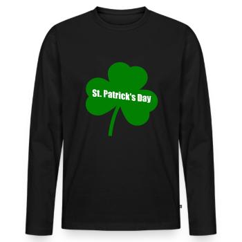 St Patricks Day St Patricks Day St Patricks Day - T-shirt manches longues Premium bio Homme - noir - Devant - Nico (187cm)