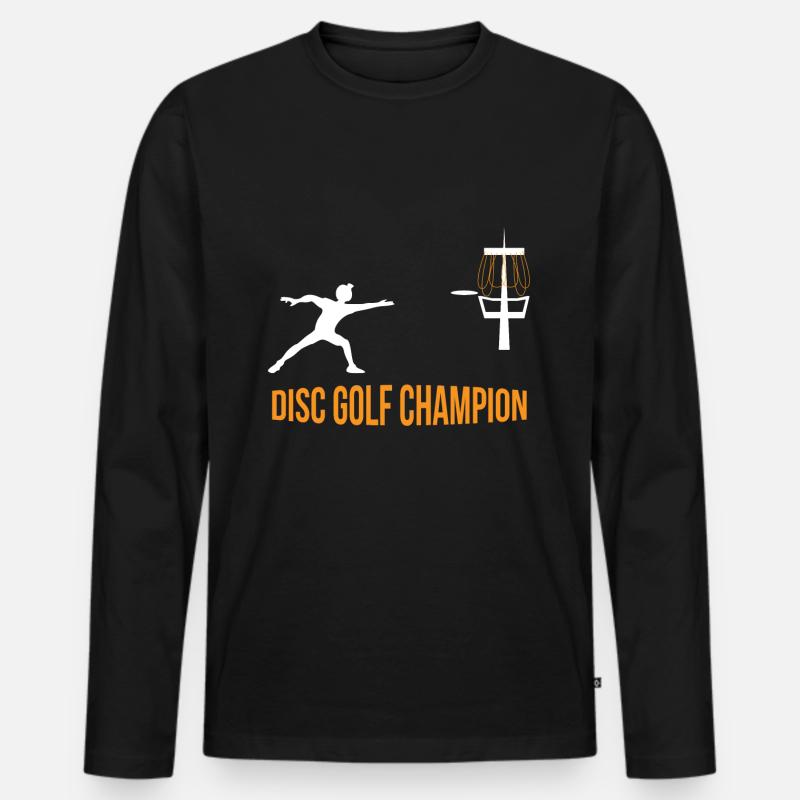 Disc Golf - Männer Premium Bio Langarmshirt - Schwarz