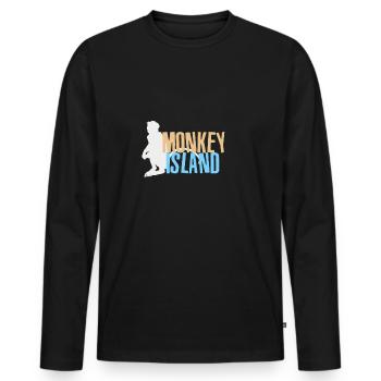Monkey Island - Monkey Island - Thailand Southeast Asia - Men's Premium Organic Long Sleeve Shirt - black - Front - Nico (187cm)