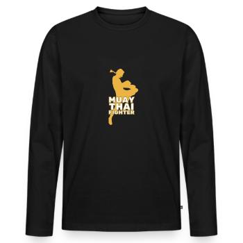 Muay Thai - Männer Premium Bio Langarmshirt - Schwarz - Vorne - Nico (187cm)