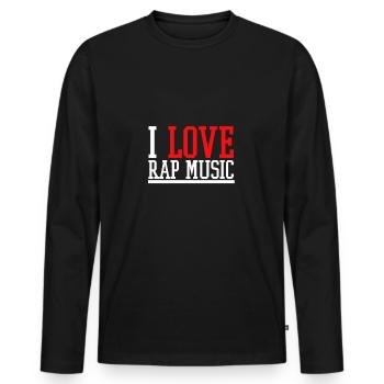 Rap Musik - Männer Premium Bio Langarmshirt - Schwarz - Vorne - Nico (187cm)