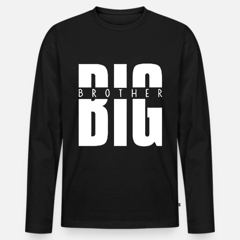 Big Brother Hemd - Männer Premium Bio Langarmshirt - Schwarz