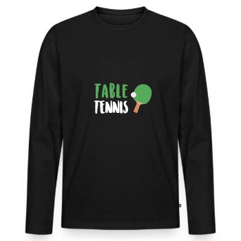 Table tennis - Men's Premium Organic Long Sleeve Shirt - black - Front - Nico (187cm)