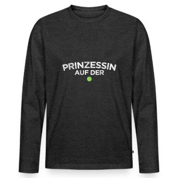 Prinzessin auf der Erbse - Männer Premium Bio Langarmshirt - Anthrazit meliert - Vorne - Nico (187cm)