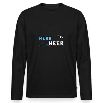 mer - T-shirt manches longues Premium bio Homme - noir - Devant - Nico (187cm)