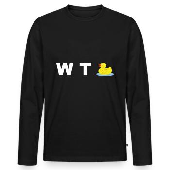 Qu'est-ce que le canard?! WTF - T-shirt manches longues Premium bio Homme - noir - Devant - Nico (187cm)