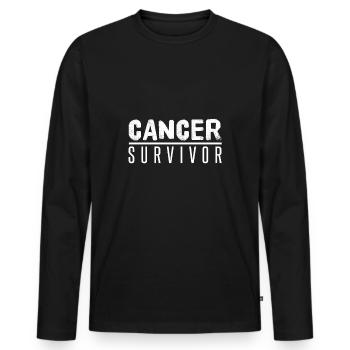 Cancer Survivor Cancer survivor - Men's Premium Organic Long Sleeve Shirt - black - Front - Nico (187cm)