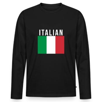 Italien italien - T-shirt manches longues Premium bio Homme - noir - Devant - Nico (187cm)