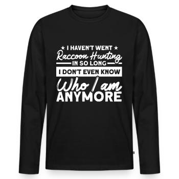 Retro Raccoon Hunting Raccoon Hunter Hunting Vacation - Men's Premium Organic Long Sleeve Shirt - black - Front - Nico (187cm)