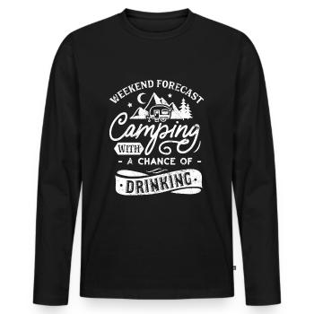 CAMPING DRUNK BEER DRINK VIEW ALKI MOTIF - Men's Premium Organic Long Sleeve Shirt - black - Front - Nico (187cm)