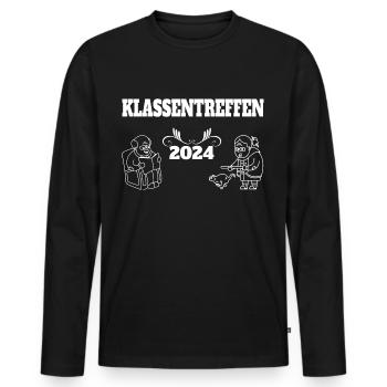 Schule Schüler, Schülerin, Klassentreffen 2024 - Männer Premium Bio Langarmshirt - Schwarz - Vorne - Nico (187cm)
