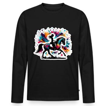 Quarter Horse Girl - Men's Premium Organic Long Sleeve Shirt - black - Front - Nico (187cm)