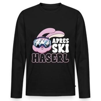 Après Ski Haserl - Männer Premium Bio Langarmshirt - Schwarz - Vorne - Nico (187cm)