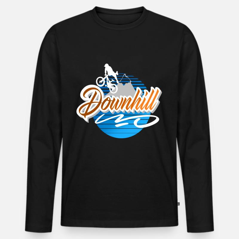 Downhill - Männer Premium Bio Langarmshirt - Schwarz