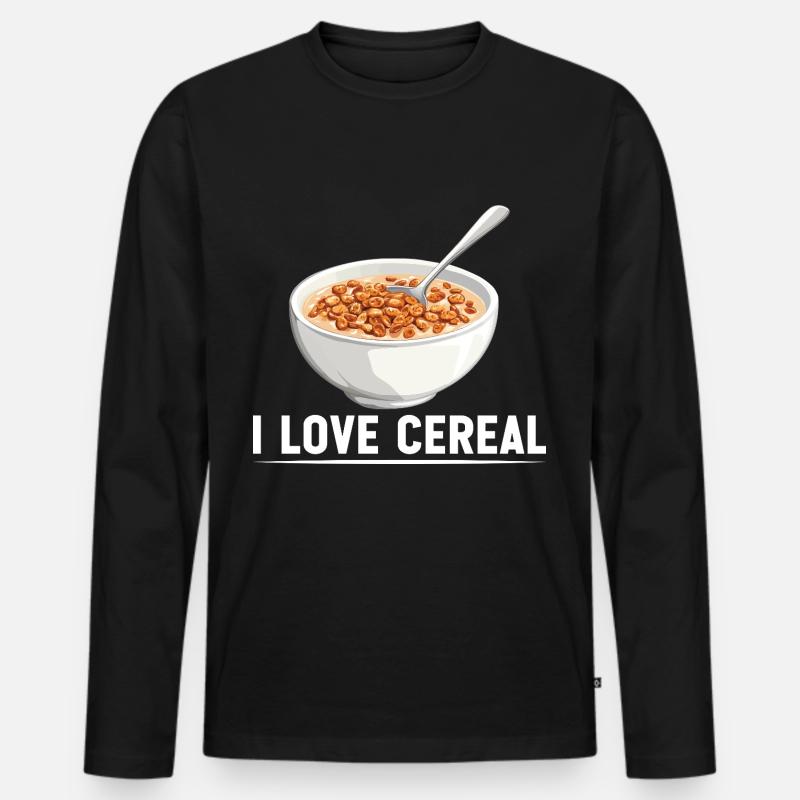 I Love Cereal 16 - Männer Premium Bio Langarmshirt - Schwarz