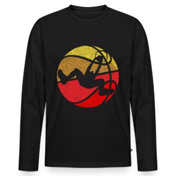 Basket Vintage Sports T-shirt - T-shirt manches longues Premium bio Homme - noir - Devant - Nico (187cm)