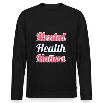 Mental Health Matters - Männer Premium Bio Langarmshirt - Schwarz - Vorne - Nico (187cm)