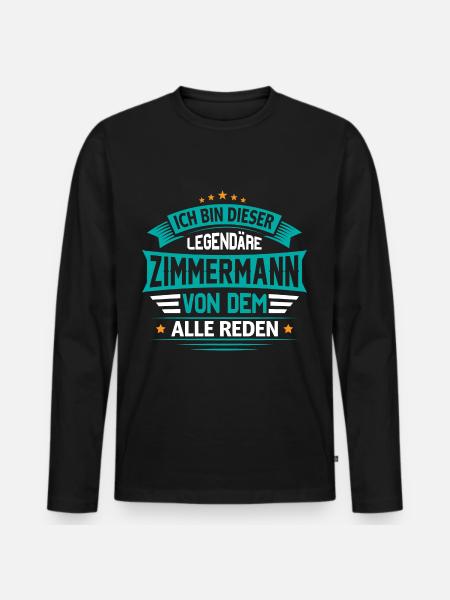Zimmermann Zimmerei - Männer Premium Bio Langarmshirt - Schwarz