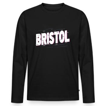 Bristol Angleterre UK City Writing Home Amour - T-shirt manches longues Premium bio Homme - noir - Devant - Nico (187cm)
